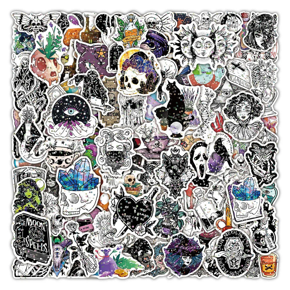 Holographic Laser Witch Stickers for Laptop, Luggage, Skateboard, DIY, Kids - 10/30/50/100PCS (ONLINE ORDER ONLY)