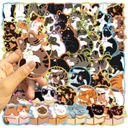 10/30/50PCS Kawaii Cat Stickers Cute Animal Graffiti Sticker Kids Toys Luggage Laptop Guitar Car Bike Decals Cartoon Decoration (Online Order Only)