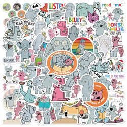 50PCS Elephant Piggie Cartoon Stickers DIY School Stationery Sketchbook Diary Scrapbook Supplies (Online Order Only)