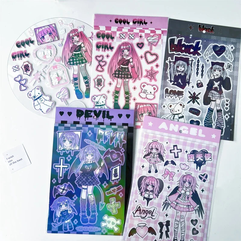 Ins Cute Angel Princess Baseball Girl Sticker Scrapbooking DIY Album Decoration Sticker Aesthetic Personalized Kawaii Stationery (ONLINE ORDER ONLY)