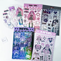 Ins Cute Angel Princess Baseball Girl Sticker Scrapbooking DIY Album Decoration Sticker Aesthetic Personalized Kawaii Stationery (ONLINE ORDER ONLY)