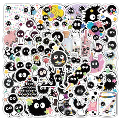 10/30/50PCS Soot Sprites Stickers Cute Elf Cartoon Sticker DIY Decoration Luggage Laptop Phone Guitar Car Bike Sticker Kids Toys (Online Order Only)