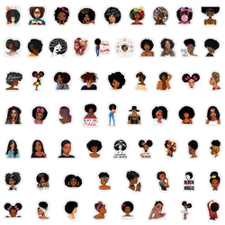 10/60Pcs Fashion Inspirational Black Girl Hot Melanin Poppin Sticker For DIY Luggage Laptop Skateboard Phone Decal Stickers (ONLINE ORDER ONLY)