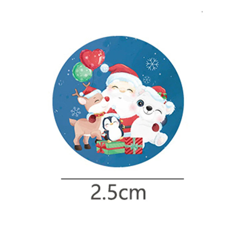 100-500Pcs Merry Christmas Stickers Xmas Envelope Seal Stickers for Christmas Decoration, Wedding Party, Holiday Gift Package (ONLINE ORDER ONLY)