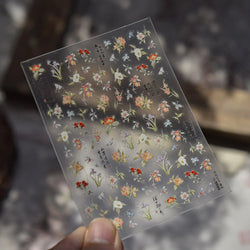 Strawberry Cherry Loquat Longan Peach Grapes Plant Red Bean Fruit Flat Realistic Painting 3D Nail Art Stickers Manicure Decals (ONLINE ORDER ONLY)