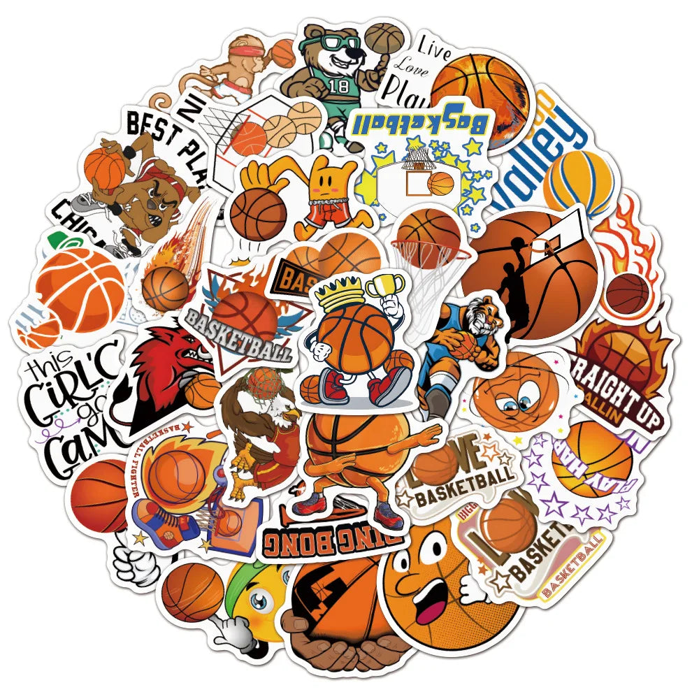 10/30/50pcs  Love Basketball Cartoon Graffiti Stickers Sports Creative Scrapbook Diy Phone Laptop Helmet Decal Decor Sticker (ONLINE ORDER ONLY)