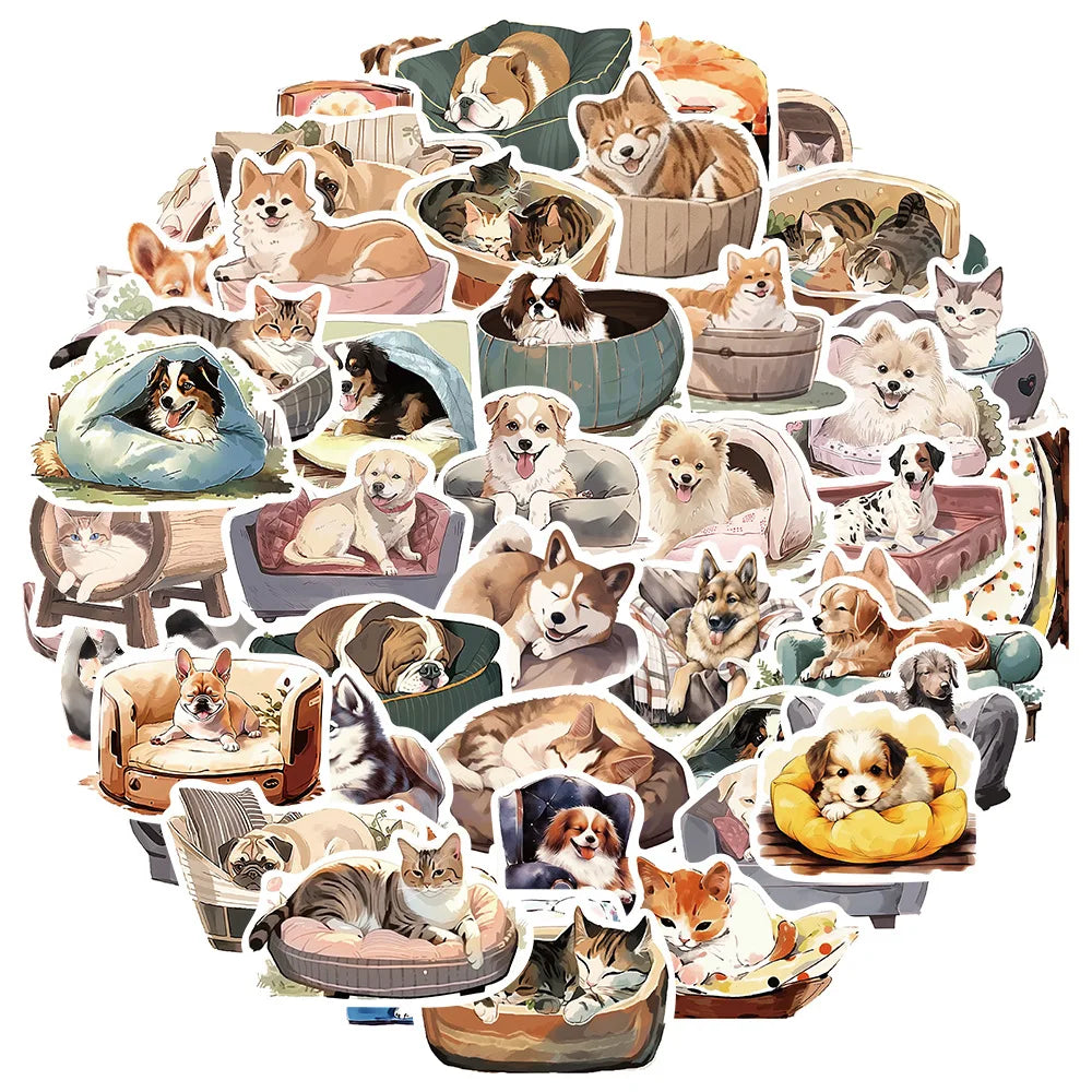 Cartoon Animal Stickers for Laptop, Luggage, Car, Fridge - 10/30/50pcs Vinyl Decals (ONLINE ORDER ONLY)