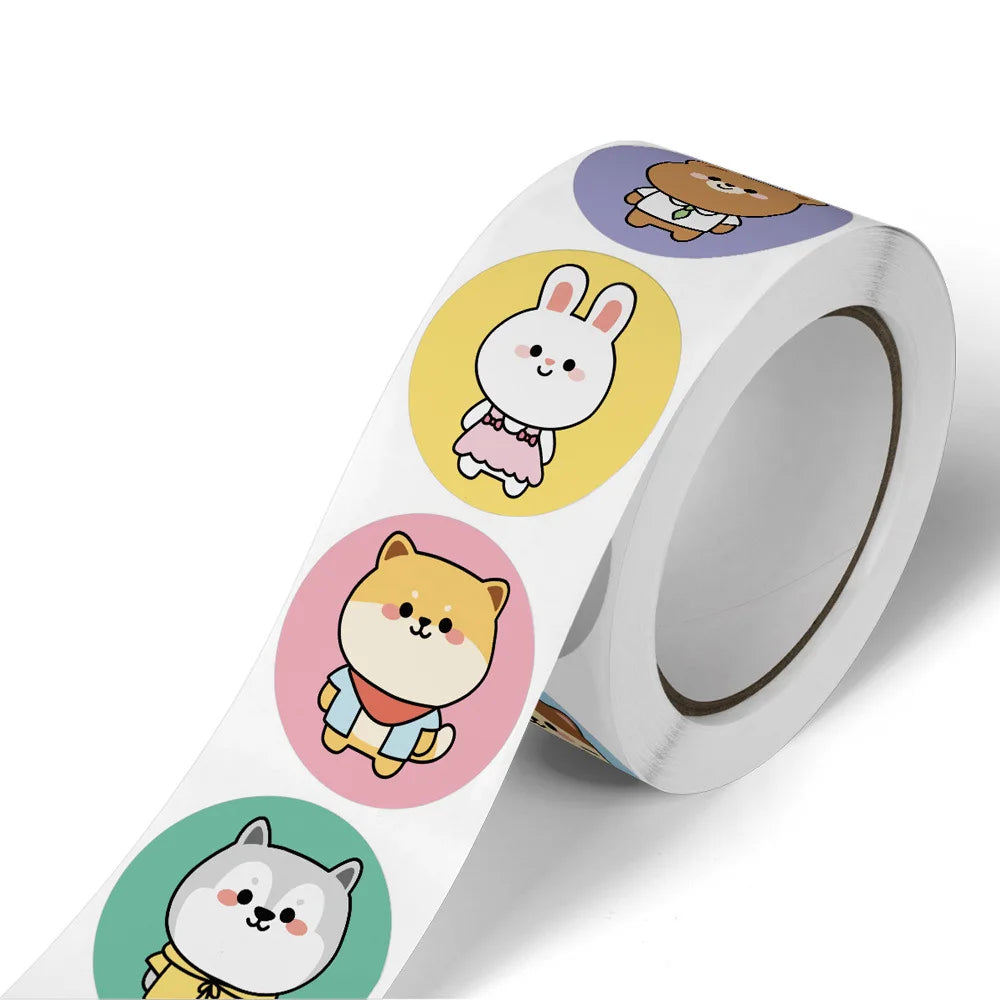 50-300pcs Cartoon Animal Reward Sticker Label Thank You Cute Game Sticker DIY Gift Sealing Label Decoration Supple (ONLINE ORDER ONLY)