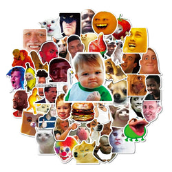 Mixed Funny Meme Stickers for Laptop, Phone, Motorcycle, Car, Fridge, Guitar - 10/30/50PCS Decals (Online Order Only)