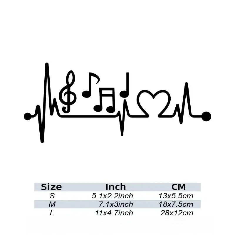 Heartbeat Music  Stickers， Car Styling Decoration Car Accessories Waterproof Vinyl Decal (ONLINE ORDER ONLY)