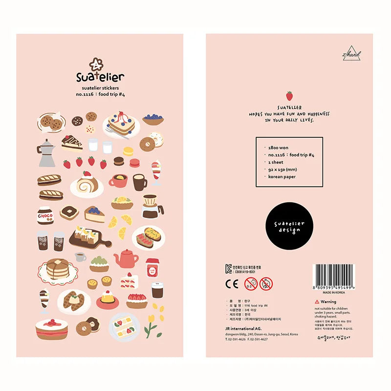 Korean Import Original Suatelier Daily Stickers Scrapbooking Diy Journal Stationery Sticker Children Decor Art Supply (Online Order Only)