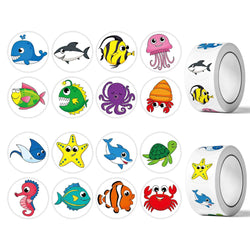50-500pcs Cute Cartoon Marine Animal Stickers Children Reward Label Encouragement Scrapbooking Decoration Stationery Sticker (ONLINE ORDER ONLY)