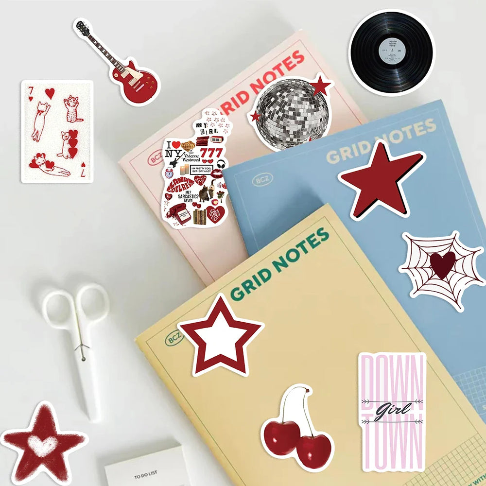 50PCS Downtown Y2K Girls Graffiti Stickers Decals DIY Decoration Notebook Skateboard Guitar Phone Bike Waterproof Kids Toy﻿ (Online Order Only)