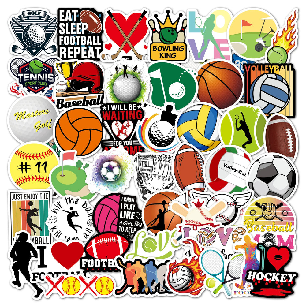 10/30/50/100PCS Ball Sports Sticker Basketball Soccer Waterproof Graffiti DIY Case Cute Laptop Skin Kawaii Packaging Aesthetic (ONLINE ORDER ONLY)