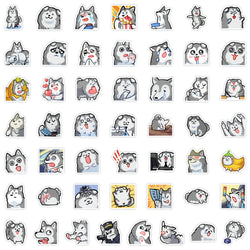 10/30/50PCS Silly Husky Stickers Cute Dog Meme Graffiti Toy Cartoon DIY Decoration Laptop Phone Guitar Car Bike Skateboard Decal (ONLINE ORDER ONLY)