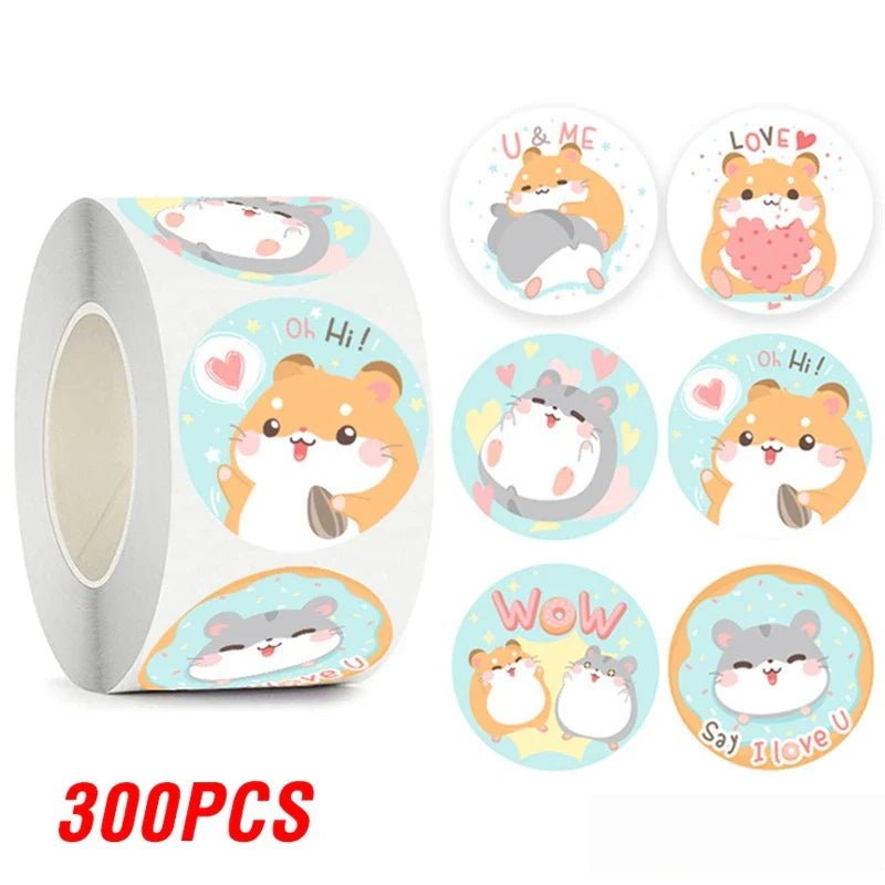 100-500pcs Cartoon Animal Label Thank You Stickers Sealing Label For Business Handmade Baking Cake Party Gift Decoration Sticker (ONLINE ORDER ONLY)