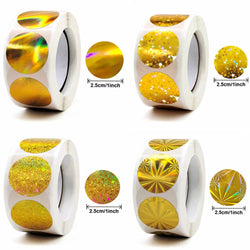 100-500pcs Round Gold Sticker Birthday Wedding Party Decor Gift Seal Sticker Envelope Invitation Letter Seal Lables (Online Order Only)