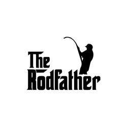 The Rodfather Fishing Vinyl Die Cut Bumper Car Stickers For Truck Bike Scooter Motorbike Cycling Bicycle (Online Order Only)