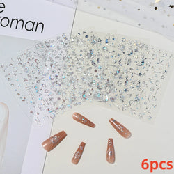 4pcs/Set Elf/Fairy Jelly Gold Nail Art Sticker Sun/Moon/Star Geometric Embossed Reliefs Self Adhesive Nail Decal Manicure Design (Online Order Only)