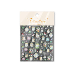 Picnic Cat Kitten Bowknot Flower Fish Butterfly Tree Mushroom Star Moon Cat's Paw Adhesive Nail Art Sticker Cute Manicure Decals (Online Order Only)