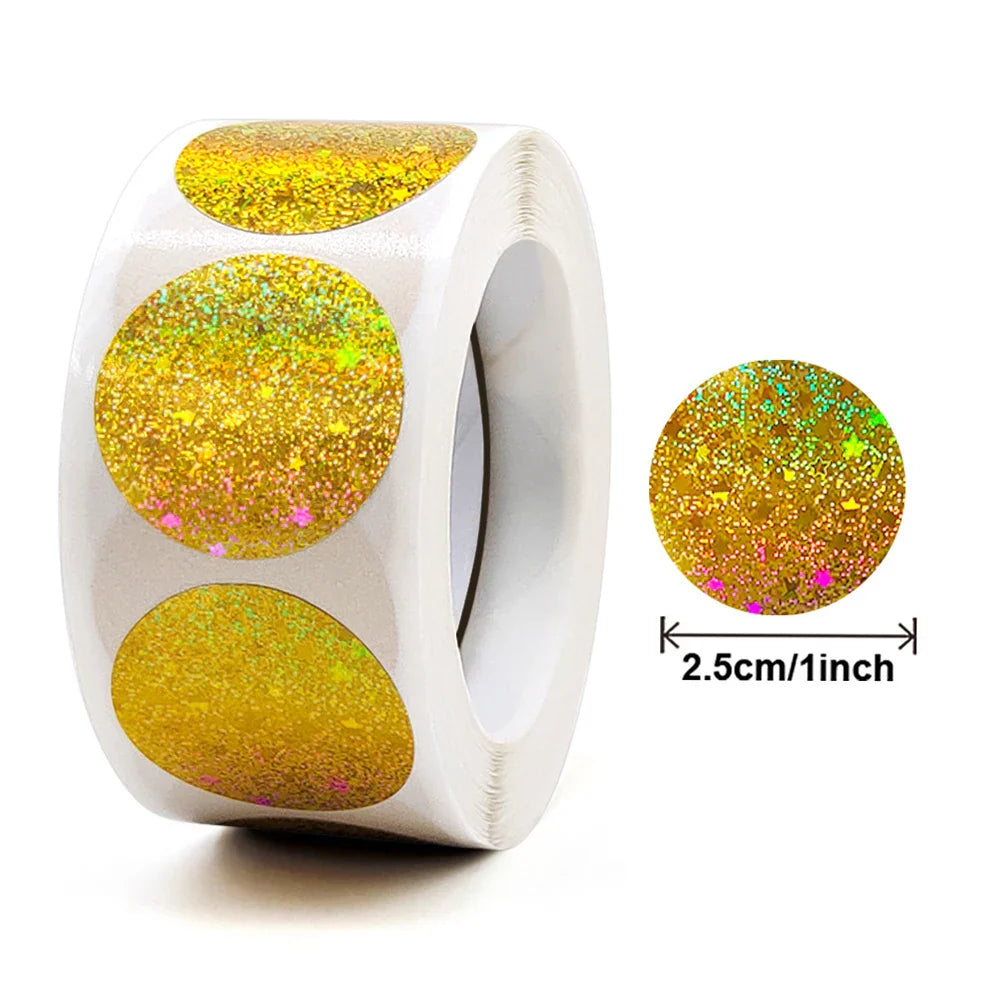 100-500pcs Round Gold Sticker Birthday Wedding Party Decor Gift Seal Sticker Envelope Invitation Letter Seal Lables (Online Order Only)