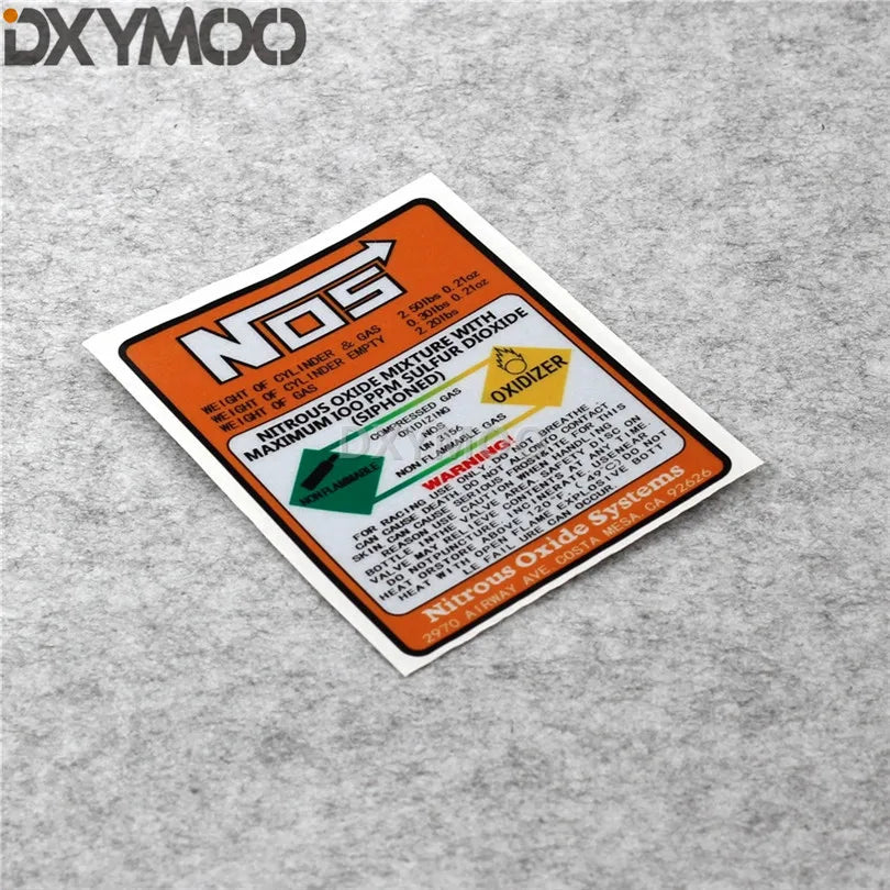 Car Styling Stickers for NOS System Modifie3d Decal Auto Motorbike Helmet Applique Vinyl Tape Window Tape (Online Order Only)