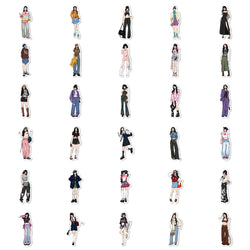 65pcs Fashion Mocha Girl Album Sticker Diy Computer Phone Scrapbooking Stickers Student Stationery Arts Crafts (ONLINE ORDER ONLY)