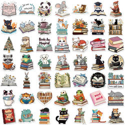 50PCS Animals Reading Stickers for Toy DIY Luggage Laptop Guitar Skateboard Phone Case Bike Car Cartoon Stickers (ONLINE ORDER ONLY)