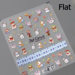 Lovely Dog Puppy Dream Heart Flower Star Pizza Food Sugar Skewers Strawberry Desserts Adhesive Nail Art Stickers Manicure Decals (Online Order Only)