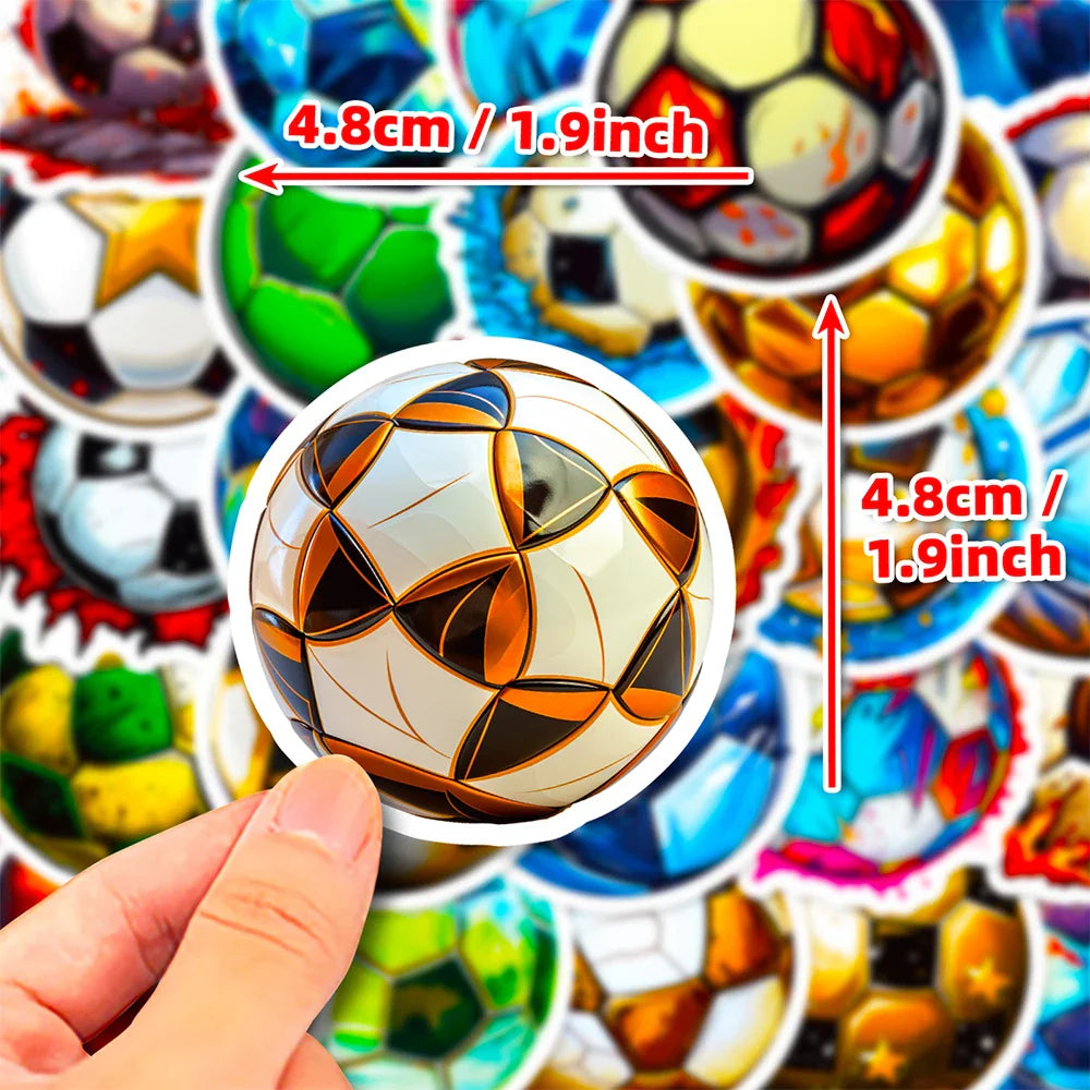 10/30/50pcs Sports Contest Soccer Football Graffiti Stickers Decals DIY Skateboard Laptop Phone Car Waterproof Sticker Kids Toys (ONLINE ORDER ONLY)