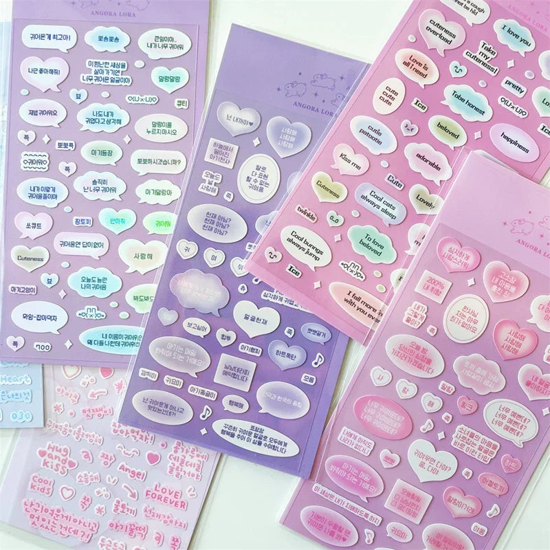 2pcs Cute Korean Alphabet Sticker Scrapbooking Idol DIY Album Decoration Sticker Aesthetic Personalized Ins Kawaii Stationery (ONLINE ORDER ONLY)