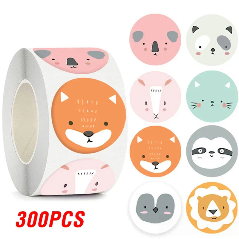 100-500pcs Cartoon Animal Label Thank You Stickers Sealing Label For Business Handmade Baking Cake Party Gift Decoration Sticker (ONLINE ORDER ONLY)