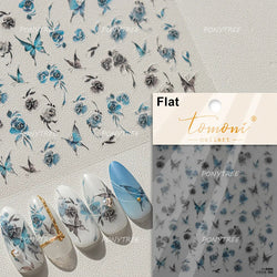 Butterfly Peach Blossom Flowers Lantern Star Tassel Pendant Gold Hot Stamping Self Adhesive Nail Art Stickers Manicure Decals (ONLINE ORDER ONLY)