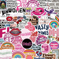 50PCS Pink Flawed Feminis Stickers For Suitcase Scrapbook Phone Laptop Stationery Cool Sticker Decal Decoration (Online Order Only)