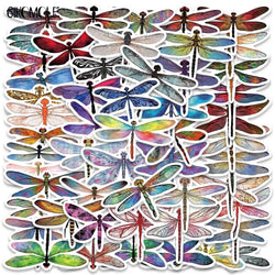 Dragonfly Graffiti Stickers Pack - Colorful Insect Decals for Kids, Suitcase, Skateboard, Laptop, Luggage (Online Order Only)