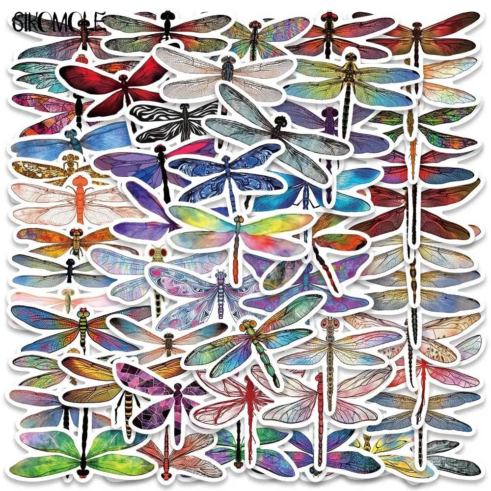Dragonfly Graffiti Stickers Pack - Colorful Insect Decals for Kids, Suitcase, Skateboard, Laptop, Luggage (Online Order Only)