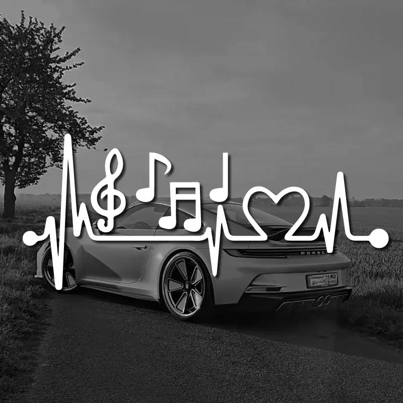 Heartbeat Music  Stickers， Car Styling Decoration Car Accessories Waterproof Vinyl Decal (ONLINE ORDER ONLY)