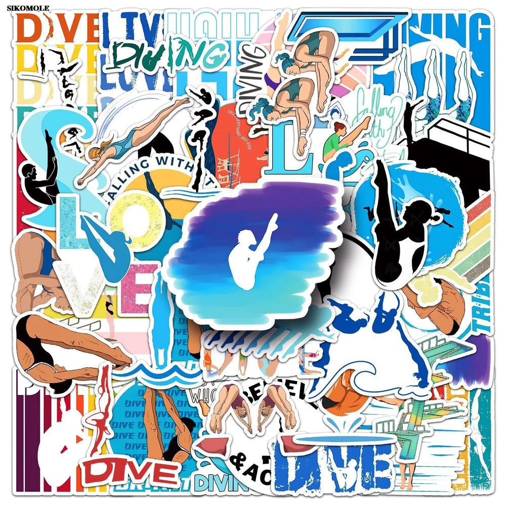 Cartoon Diving Stickers Set for Laptop Luggage Notebook Kids Toys (ONLINE ORDER ONLY)