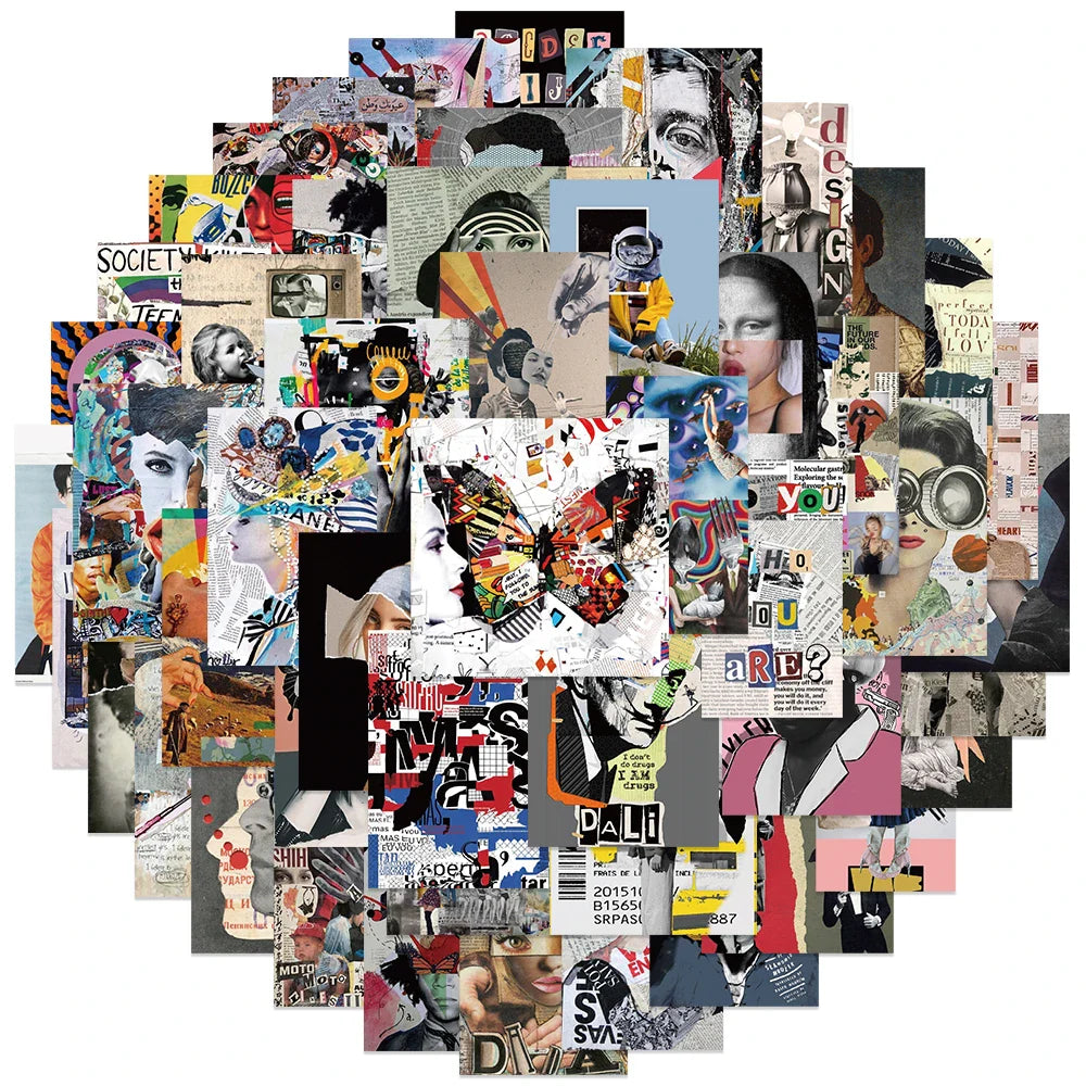 50pcs Aesthetic Water Bottle Sticker Modern Art Magazine Cover Stickers For Luggage Laptop Guitar Waterproof Vinyl Car Decals (ONLINE ORDER ONLY)