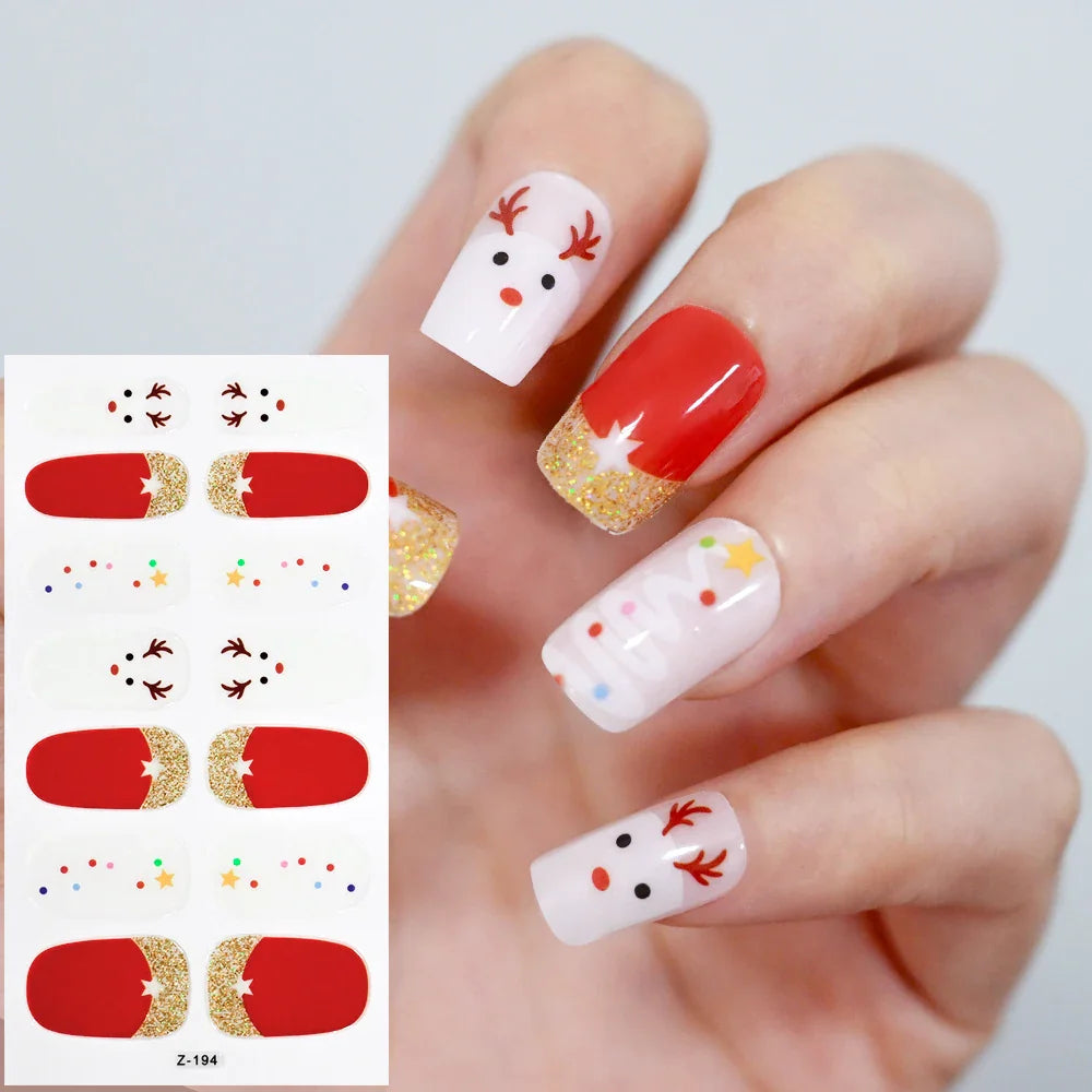 14Tips Solid Color Stickers Nail Art Supplies European & American Simple Decals Oil Film Decals Press on Nails Stickers Designer (ONLINE ORDER ONLY)