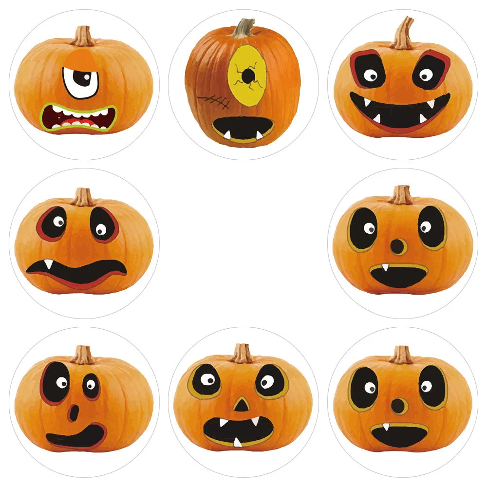 100-500pcs Halloween pumpkin stickers Halloween Party Gifts Stickers Pumpkin for Halloween party description (Online Order Only)