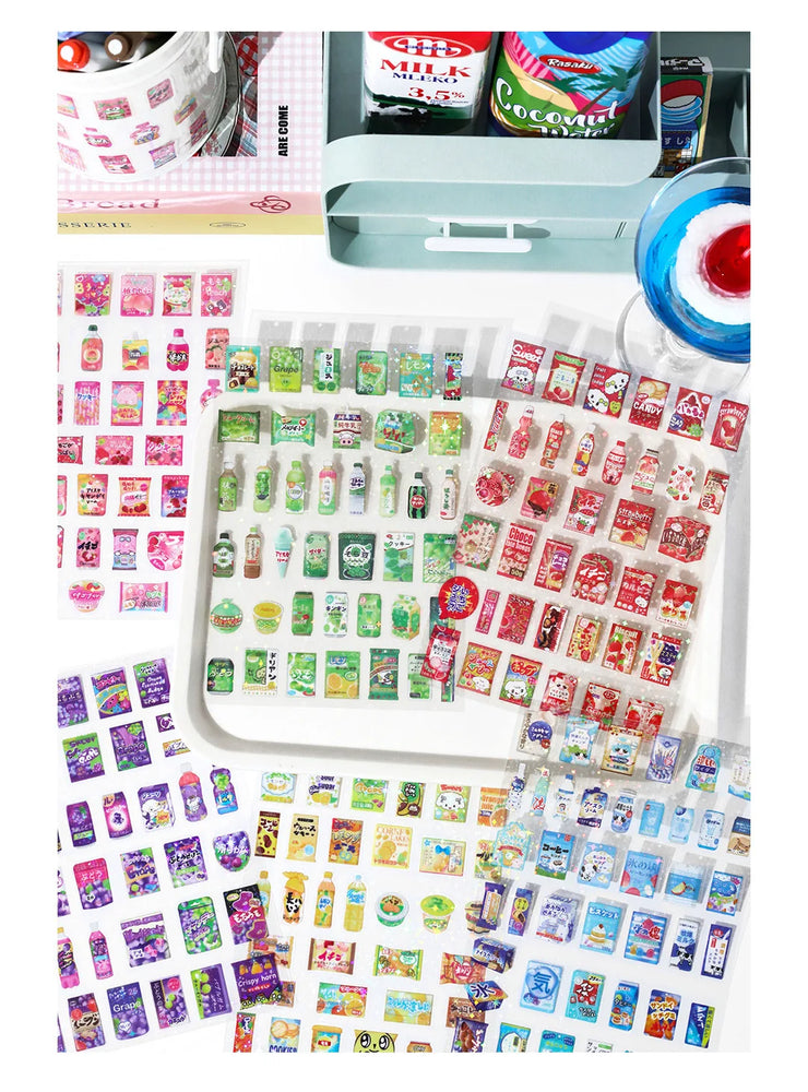 1 Sheets Snack House Series Sticker PET Star Flash Film Deco Scrapbook DIY Material Decoration Stationery Stickers (ONLINE ORDER ONLY)