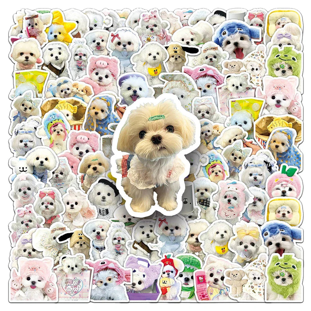 Kawaii Dog Stickers Pack - Cartoon Decals for Laptop, Phone, Notebook, Suitcase, Kids Toys (Online Order Only)
