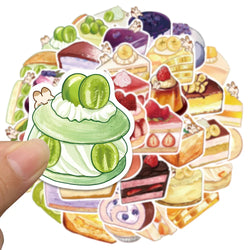 10/40Pcs Cute Kawaii Cartoon Food Cake Dessert Aesthetic Stickers Decals Laptop Phone Scrapbook Stationery Sticker Kid Toy (ONLINE ORDER ONLY)
