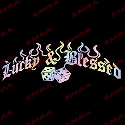 Lucky & Blessed Car Sticker for Windshield Rear Window Car Sticker Banner JDM Vinyl Graphics External Accessories Vinyl Decals (ONLINE ORDER ONLY)