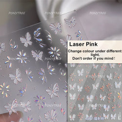 Butterfly Peach Blossom Flowers Lantern Star Tassel Pendant Gold Hot Stamping Self Adhesive Nail Art Stickers Manicure Decals (ONLINE ORDER ONLY)