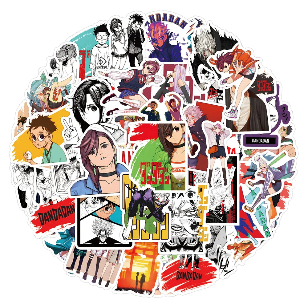 55pcs Dandadan Anime Stickers Momo Ayase Okarun Sticker Laptop Skateboard Motorcycle Phone Turbo Granny Cartoon Decal Toys (ONLINE ORDER ONLY)