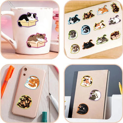 10/30/50PCS Kawaii Sleeping Cat Sticky PVC Sticker Aesthetic Children's Stationery DIY Decoration Scrapbooking School Supplies (ONLINE ORDER ONLY)