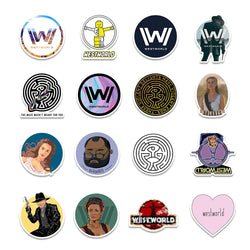 50Pcs/set Mixed Cool Classic TV Series Westworlds Science Sticker for Luggage Laptop Case Suitcase DIY Cartoon Decals Kid Toy (ONLINE ORDER ONLY)