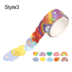 100PCs/Roll Masking Washi Tape Mushroom Butterfly Flower Adhesive Tape Stationery Decoration DIY Scrapbooking Sticker Label (ONLINE ORDER ONLY)